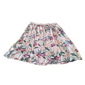 Floral Print Women's  XL Cottage Core Elastic Waist Midi Skirt By I.N. Studio